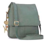 Catwalk Collection Handbags - Women's Leather Cross Body Bag - Medium Organiser Messenger Bag - Multiple Pockets and Compartments - Metro - Green
