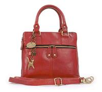 Catwalk Collection Handbags - Women's Leather Crossbody Bag - Medium Shoulder Bag - Tote With Detachable Adjustable Strap - Vicky - Red