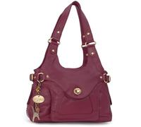 Catwalk Collection Handbags - Women's Leather Shoulder Bag - Medium Top Handle Bag - Roxanna - Red