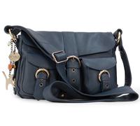 Catwalk Collection Handbags Women's Louisa Leather Cross Body Messenger Bag in Blue | Size: Medium Catwalk Collection Handbags Blue Medium