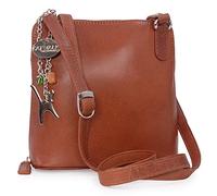 Catwalk Collection Handbags - Women's Medium Leather Cross Body Bag - Shoulder Bag With Long Adjustable Strap - Eleanor - Tan