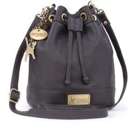 Catwalk Collection Handbags Women's Rochele Small Leather Drawstring Cross Body Bucket Bag in Brown Catwalk Collection Handbags Brown Small