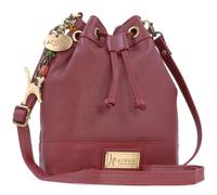 Catwalk Collection Handbags Women's Rochele Small Leather Drawstring Cross Body Bucket Bag in Red Catwalk Collection Handbags Red Small
