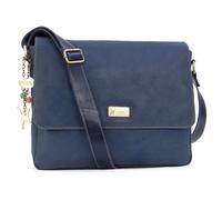 Catwalk Collection Handbags Women's Sabine L Large Distressed Leather Messenger Work Bag in Blue Catwalk Collection Handbags Blue Large