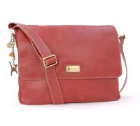 Catwalk Collection Handbags Women's Sabine L Large Distressed Leather Messenger Work Bag in Red Catwalk Collection Handbags Red Large