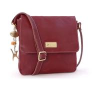 Catwalk Collection Handbags Women's Sabine M Medium Distressed Leather Messenger Crossbody Bag in Red Catwalk Collection Handbags Red Medium