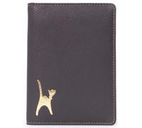 Catwalk Collection Handbags Women's Skye Leather Passport Holder With Embossed Cat in Brown | Size: Small Catwalk Collection Handbags Brown Small