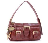 Catwalk Collection Handbags - Women's Small Shoulder Bag - Leather Handbag With Adjustable Strap - Evening Bag - Natalie - Red