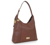 Catwalk Collection Handbags - Women's Soft Leather Hobo Shoulder Bag - Medium to Large Tote Bag With Zip For Women - Multiple Pockets - Bethany - Brown