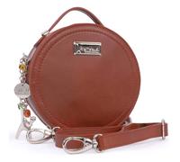 Catwalk Collection Handbags Women's Tiffany Leather Round Circle Handbag With Detachable Crossbody Strap in Red | Size: Small Catwalk Collection Handbags Red Small