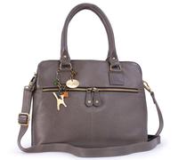 Catwalk Collection Handbags Women's Victoria Large Leather Tote Bag With Multiple Compartments in Grey Catwalk Collection Handbags Grey Large