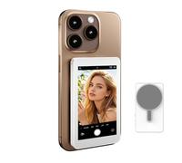 CatXQ 2025 Selfie Monitor Screen with Sound for iPhone & Android - Magnetic Phone Vlog Monitor, Back Camera Monitor with Zoom Focus for Live Streaming, YouTube & TikTok Videos - White