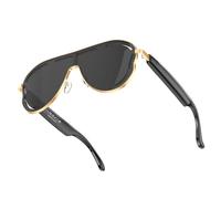 CatXQ AI Smart Glasses | Modern Oversized Bluetooth Sunglasses For Men Women | 200+ Languages Translation | Music | Hands-Free Calls | AI Meeting Assistant | ENC Mic | for iOS/Android - Black