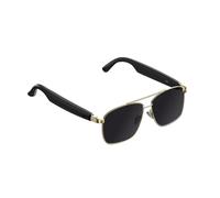 CatXQ AI Smart Sunglasses with ChatGPT, 100+ Languages Real-Time Translation, Remote Photography Control, Anti-Glare Aviator for Men & Women, Driving, Travel & Outdoor Sports - Black&Gold