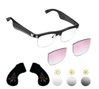CatXQ Smart Bluetooth Audio Glasses | 2in1 Photochromic Sunglasses & Blue Light Filtering Lenses | HiFi Earmuff | Gradient Pink Sunglasses Lenses for Men Women [Optional Replacement Lens]