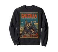Catzilla Cat Monster Japanese Art Funny Parody Gifts Sweatshirt