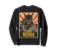 Catzilla Cat Monster Japanese Art Funny Parody Gifts Sweatshirt