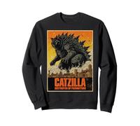 Catzilla Cat Monster Japanese Art Funny Parody Gifts Sweatshirt