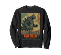 Catzilla Cat Monster Japanese Art Funny Parody Gifts Sweatshirt