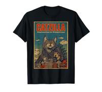 Catzilla Cat Monster Japanese Art Funny Parody Gifts T-Shirt