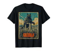 Catzilla Cat Monster Japanese Art Funny Parody Gifts T-Shirt