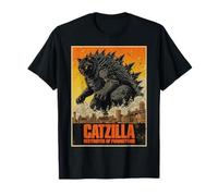 Catzilla Cat Monster Japanese Art Funny Parody Gifts T-Shirt