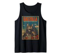Catzilla Cat Monster Japanese Art Funny Parody Gifts Tank Top