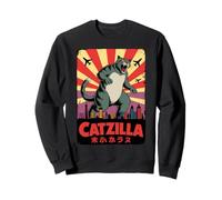 Catzilla Funny Giant Cat City Chaos Sweatshirt