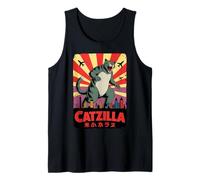 Catzilla Funny Giant Cat City Chaos Tank Top