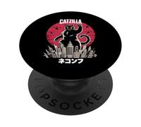 Catzilla Giant Monster Cat Parody City Destroyer PopSockets Adhesive PopGrip