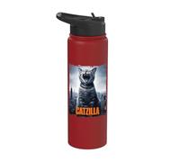 Catzilla Monster Cat Travel Coffee Mug Hot Cold Water Bottle Stainless Steel Insulated Water Bottle