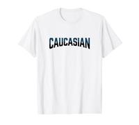 Caucasian Pride Text Varsity Caucasian Mountains Kavkaz Value Graphic T-Shirt, Men, White, L