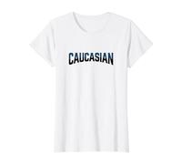 Caucasian Pride Text Varsity Caucasian Mountains Kavkaz Value Graphic T-Shirt, Women, White, M
