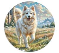 Caucasian Shepherd Dog 1000 Pieces Jigsaws Stress Reliever Difficult Challenge for Adults & Kids Puzzle Round Family Game Gifts (67.5x67.5cm)