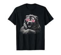 Caucasian Shepherd Sunglasses UK Flag T-Shirt