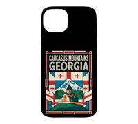 Caucasus Mountains Georgia Flag Mountain Travel Art Case for iPhone 15 Plus