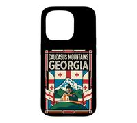 Caucasus Mountains Georgia Flag Mountain Travel Art Case for iPhone 15 Pro