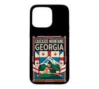 Caucasus Mountains Georgia Flag Mountain Travel Art Case for iPhone 15 Pro Max
