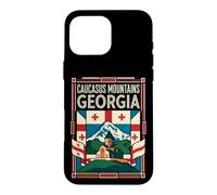 Caucasus Mountains Georgia Flag Mountain Travel Art Case for iPhone 16 Pro Max