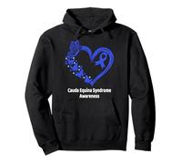 Cauda Equina Syndrome Awareness Heart Butterfly CES Warrior Pullover Hoodie