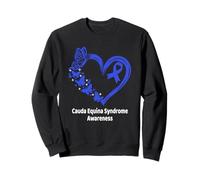Cauda Equina Syndrome Awareness Heart Butterfly CES Warrior Sweatshirt