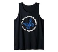 Cauda Equina Syndrome Warrior Blue Ribbon Butterfly Tank Top, Men, Black, Medium