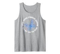 Cauda Equina Syndrome Warrior Blue Ribbon Butterfly Tank Top, Men, Heather Grey, Small