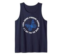 Cauda Equina Syndrome Warrior Blue Ribbon Butterfly Tank Top, Men, Navy Blue, X-Large