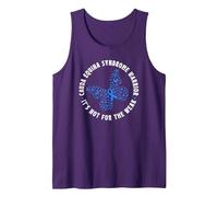 Cauda Equina Syndrome Warrior Blue Ribbon Butterfly Tank Top, Men, Purple, Medium