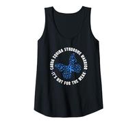 Cauda Equina Syndrome Warrior Blue Ribbon Butterfly Tank Top, Women, Black, Large