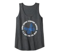 Cauda Equina Syndrome Warrior Blue Ribbon Butterfly Tank Top, Women, Dark Heather Grey, Medium
