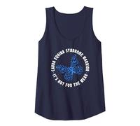 Cauda Equina Syndrome Warrior Blue Ribbon Butterfly Tank Top, Women, Navy Blue, Small