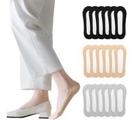 Caudblor Women's 9 Pairs Liner Invisible Non Slip Footies Socks 4-6 6-8