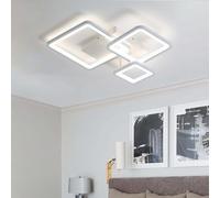 Caufloce Ceiling Lights LED Bedroom Dimmable Ceiling Light Remote Control APP Living Room Ceiling Lighting Modern Indoor Ceiling Lamp Square Metal for Lounge, Dining Room, Hallway, Kitchen